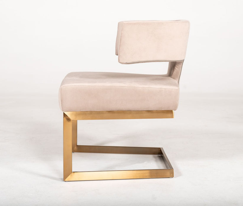 VIG Furniture - Modrest Calvo Modern Off-White Velvet & Brass Dining Chair - VGVCB897A-OWHT - GreatFurnitureDeal