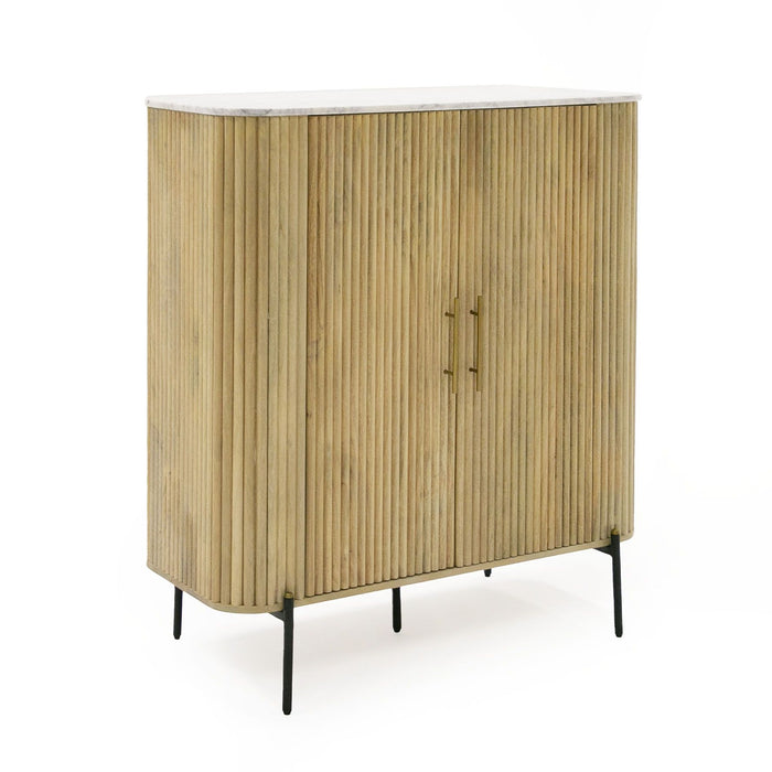 VIG Furniture - Modrest - Cambridge White Marble & Mango Tall Buffet - VGEDRID109953-TALL