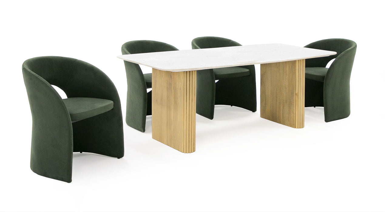VIG Furniture - Modrest - Cambridge White Marble & Mango Rectangular Dining Table - VGEDRID120004-RCT