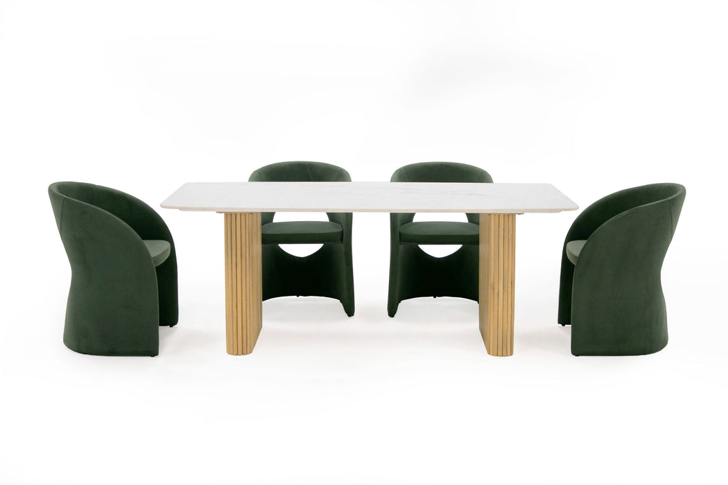 VIG Furniture - Modrest - Cambridge White Marble & Mango Rectangular Dining Table - VGEDRID120004-RCT - GreatFurnitureDeal