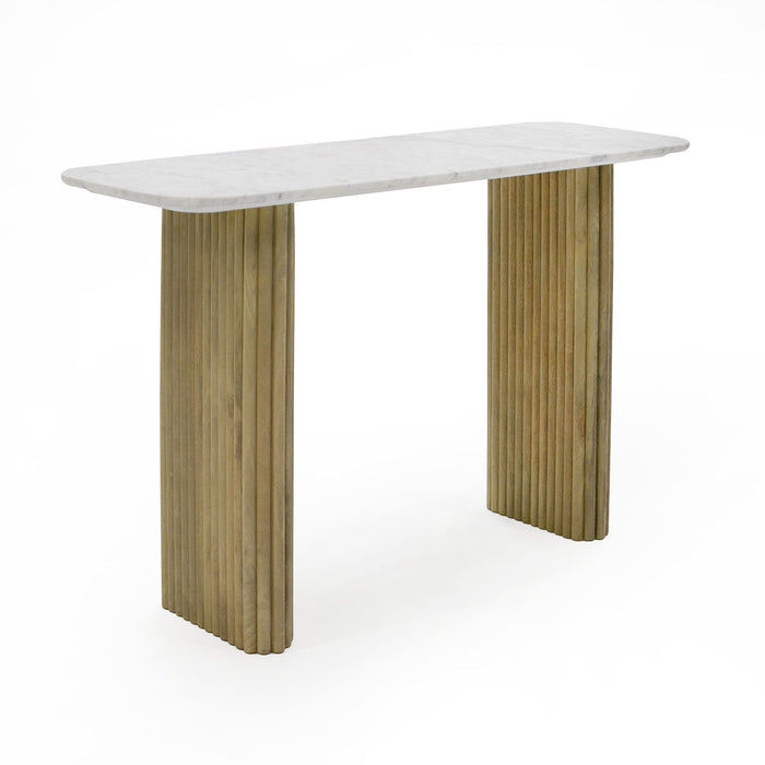 VIG Furniture - Modrest - Cambridge White Marble & Mango Console Table - VGEDRID112007-CON