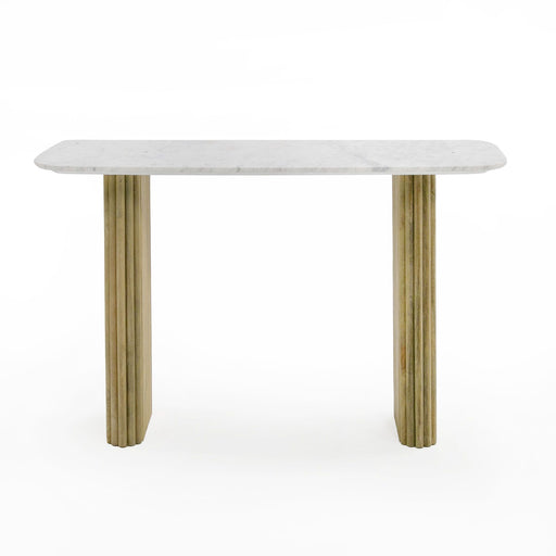 VIG Furniture - Modrest - Cambridge White Marble & Mango Console Table - VGEDRID112007-CON - GreatFurnitureDeal