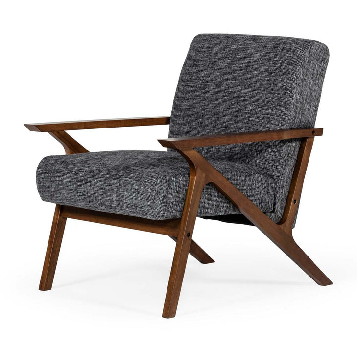 VIG Furniture - Modrest Candea Mid-Century Walnut and Grey Accent Chair - VGMAMI-997-CHR - GreatFurnitureDeal