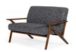 VIG Furniture - Modrest Candea Mid-Century Walnut and Grey Compact Loveseat - VGMAMI-997-LVST - GreatFurnitureDeal