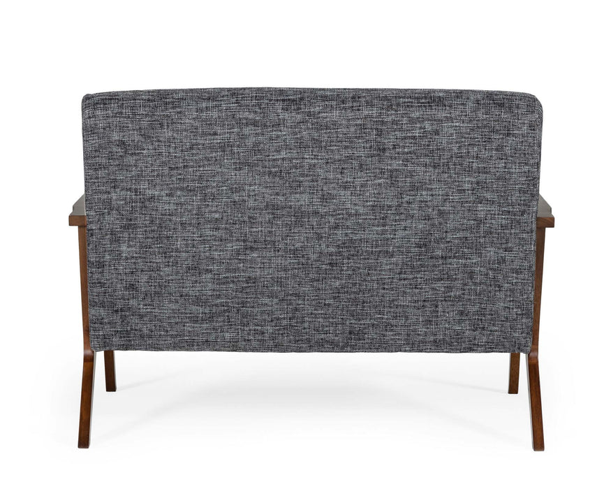 VIG Furniture - Modrest Candea Mid-Century Walnut and Grey Compact Loveseat - VGMAMI-997-LVST