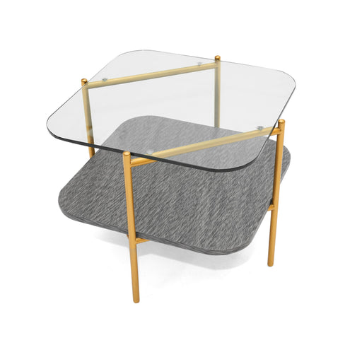 VIG Furniture - Modrest Cari Glam Gold Glass End Table - VGODLZ-247E-GOLD-ET - GreatFurnitureDeal