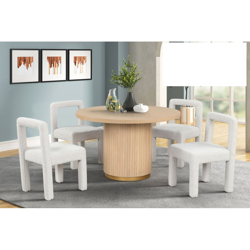 Mariano Furniture - CD040 5 Piece Dining Table Set in Light Oak - BM-CD040-CREAM-5SET - GreatFurnitureDeal