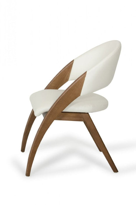 VIG Furniture - Modrest Lucas Mid-Century Cream & Walnut Dining Chairs (set of 2) - VGCSCH-16029-CRM - GreatFurnitureDeal