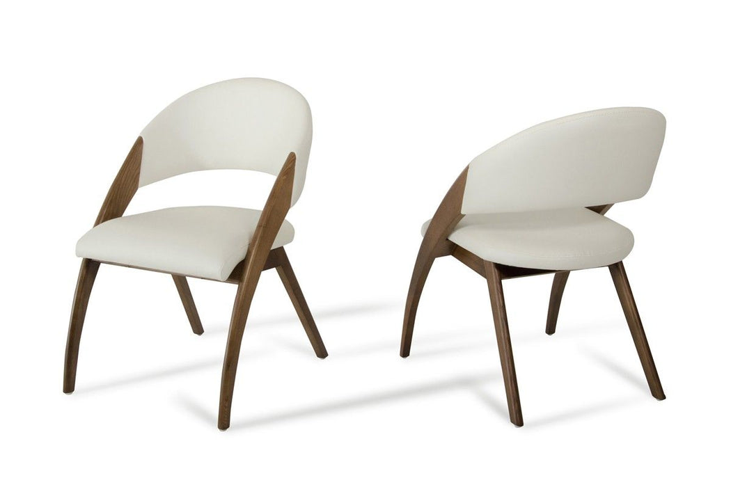 VIG Furniture - Modrest Lucas Mid-Century Cream & Walnut Dining Chairs (set of 2) - VGCSCH-16029-CRM