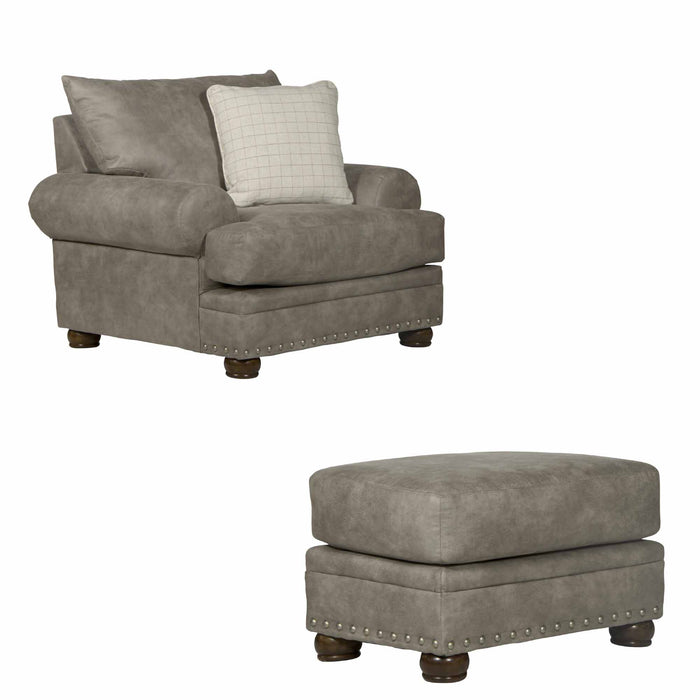 Jackson Furniture - Briarcliff Chair with Ottoman in Pebble/Sandstone - 2083-01-10-SAND - GreatFurnitureDeal