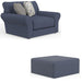 Jackson Furniture - Cape May Chair 1/2 with Cocktail Ottoman in Denim - 4052-01-12-DENIM - GreatFurnitureDeal