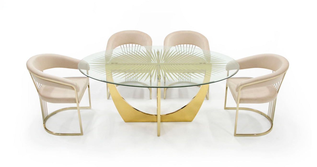 VIG Furniture - Modrest Chambers Glass & Gold Dining Table - VGGM-DT-DOLORES-DT - GreatFurnitureDeal