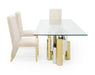 VIG Furniture - Modrest Chariot Modern Glass and Silver Mix Gold Rectangular Dining Table - VGZA-T413-GLD-DT - GreatFurnitureDeal