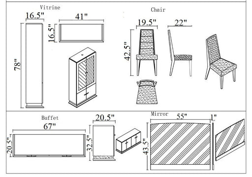 J&M Furniture - Chiara Modern 5 Piece Dining Table Set - 18754-DT-5SET - GreatFurnitureDeal