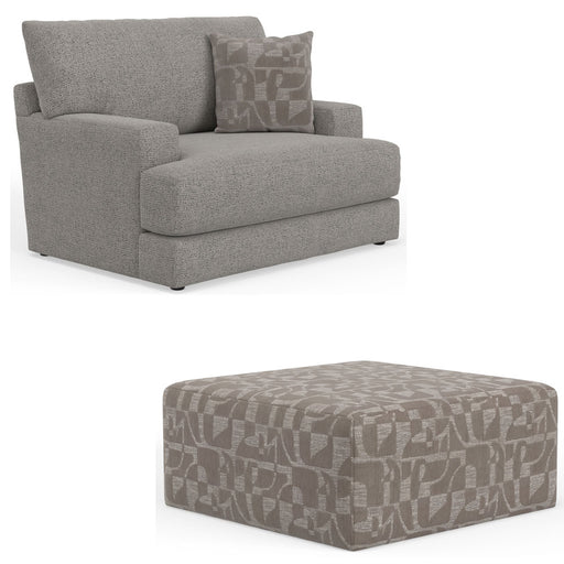 Jackson Furniture - Zeke Chair 1/2 with Cocktail Ottoman in Cloud - 3470-01-12-CLOUD - GreatFurnitureDeal