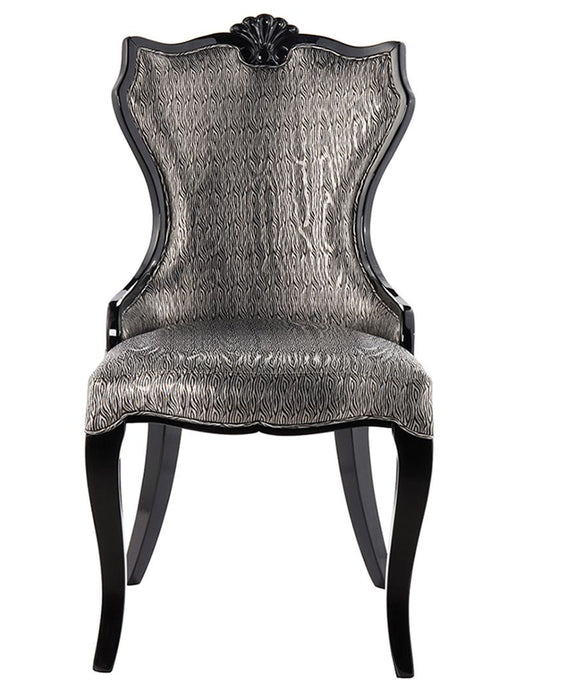 American Eagle Furniture - H1384 Silver Black PU Dining Chair - Set of 2 - CK-H1384B - GreatFurnitureDeal