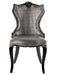American Eagle Furniture - H1384 Silver Black PU Dining Chair - Set of 2 - CK-H1384B - GreatFurnitureDeal