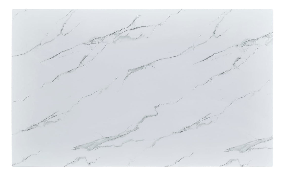 Mariano Furniture - D63 - Glass Dining Table with White Marble Wrap in Gold - BQ-D63-DT - GreatFurnitureDeal