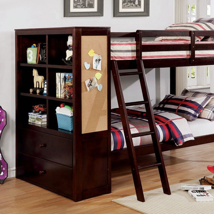Furniture of America - Athena Twin Bunk Bed in Dark Walnut - CM-BK266EX-TT-BED