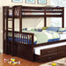 Furniture of America - University Twin XL/Queen Bunk Bed in Dark Walnut - CM-BK458Q-EXP+TR - GreatFurnitureDeal