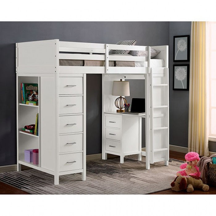 Furniture of America - Cassidy Twin Loft Bed in White - CM-BK970