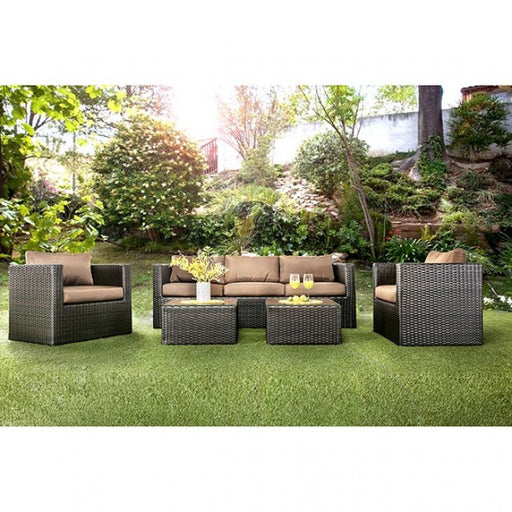 Furniture of America - Olina Patio Sofa Set in Brown, Espresso - CM-OS1820BR - GreatFurnitureDeal