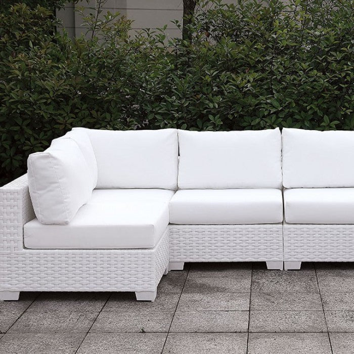 Furniture of America - Somani U-Sectional and Ottoman in White - CM-OS2128WH-SET6