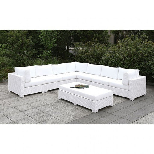 Furniture of America - Somani U-Sectional and Ottoman in White - CM-OS2128WH-SET9 - GreatFurnitureDeal
