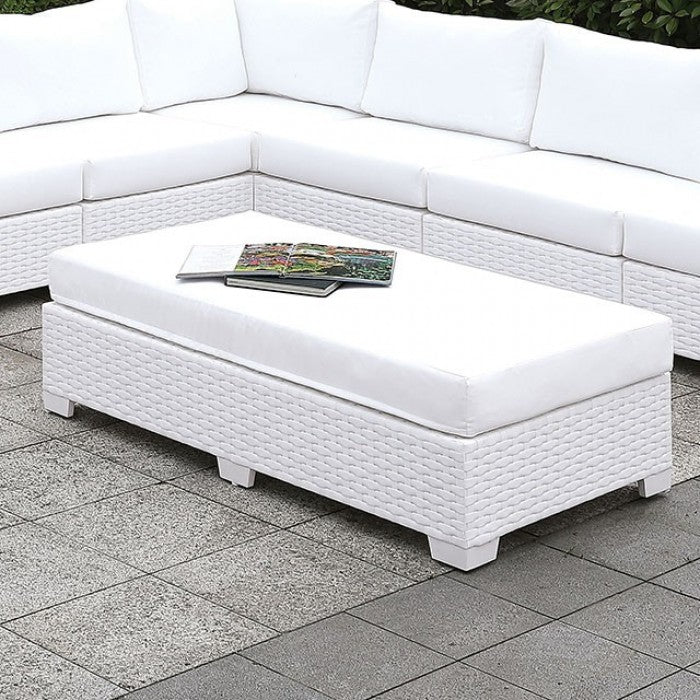 Furniture of America - Somani U-Sectional and Ottoman in White - CM-OS2128WH-SET9
