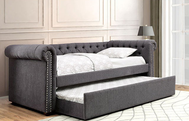 Furniture of America - Susanna Daybed w/ Trundle in Gray - CM1739BK - GreatFurnitureDeal