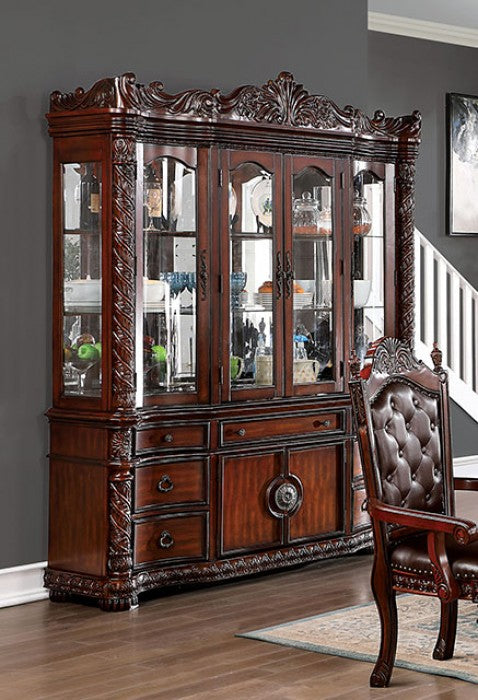 Furniture of America - Canyonville Hutch & Buffet in Brown Cherry - CM3144HB