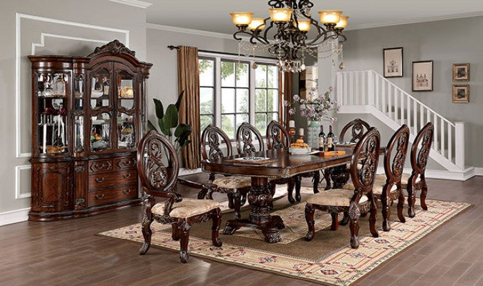 Furniture of America - Normandy 10 Piece Dining Room Set in Brown Cherry - CM3145T-10SET