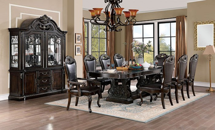 Furniture of America - Lombardy 10 Piece Dining Room Set in Walnut - CM3146T-10SET