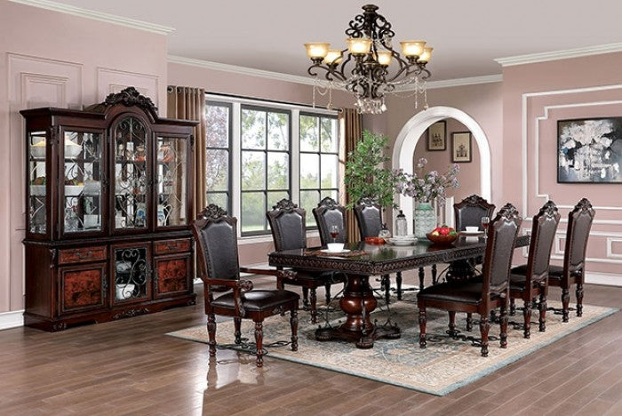 Furniture of America - Picardy 9 Piece Dining Room Set in Brown Cherry - CM3147T-9SET