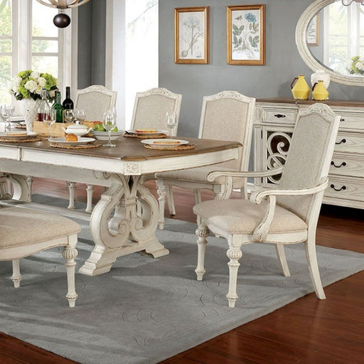 Furniture of America - Arcadia Dining Table in Antique White - CM3150WH-T-TABLE - GreatFurnitureDeal