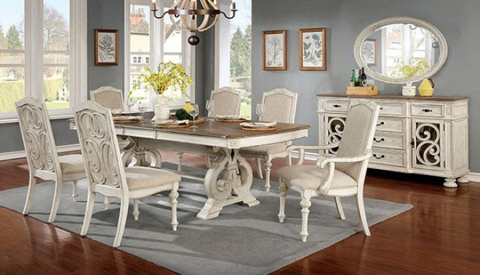 Furniture of America - Arcadia Dining Table in Antique White - CM3150WH-T-TABLE - GreatFurnitureDeal