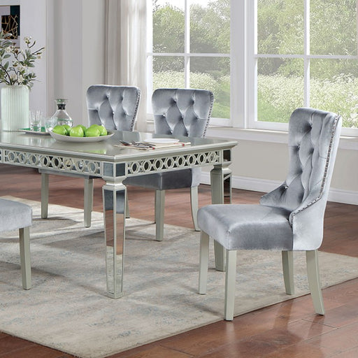 Furniture of America - Adalia Dining Table in Silver/Dark Gray - CM3241SV-T - GreatFurnitureDeal