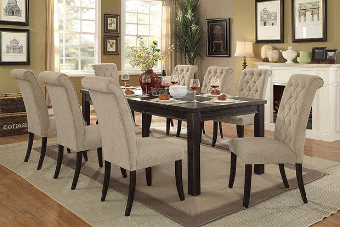 Furniture of America - Nerissa 9 Piece Dining Table Set in Antique Black - CM3840T-TABLE-9SET - GreatFurnitureDeal