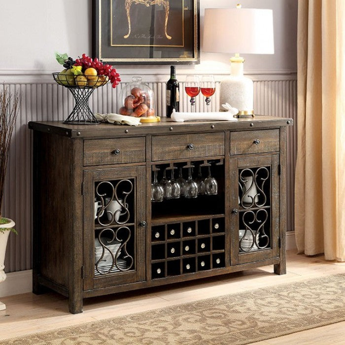 Furniture of America - Paulina Server in Rustic Walnut - CM3465SV - GreatFurnitureDeal