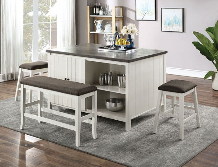 Furniture of America - Heidelberg Counter Height Table in Off-White/Dark Gray - CM3498PT-TABLE - GreatFurnitureDeal