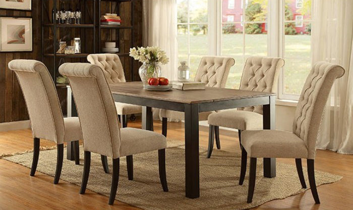 Furniture of America - Nerissa 9 Piece Dining Table Set in Antique Black - CM3840T-TABLE-9SET - GreatFurnitureDeal