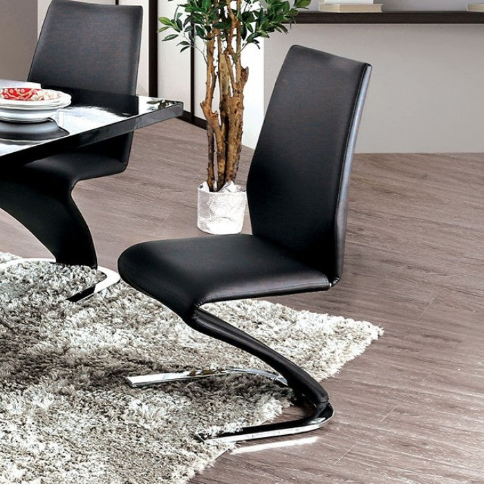Furniture of America - Midvale 7 Piece Dining Table Set in Black - CM3650BK-T-7SET