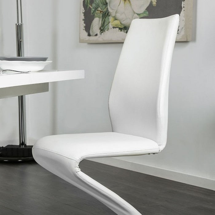 Furniture of America - Zain 9 Piece Dining Table Set in White, Chrome - FOA3742T-9SET - GreatFurnitureDeal
