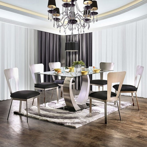 Furniture of America - Nova Dining Table in Silver/Black - CM3728T-TABLE - GreatFurnitureDeal