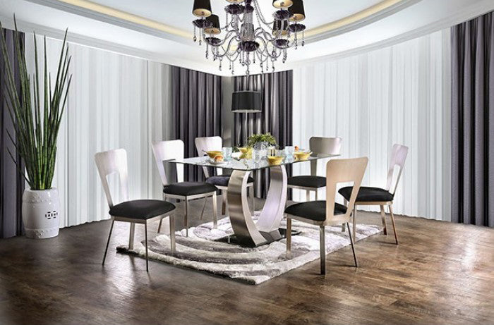 Furniture of America - Nova Dining Table in Silver/Black - CM3728T-TABLE - GreatFurnitureDeal