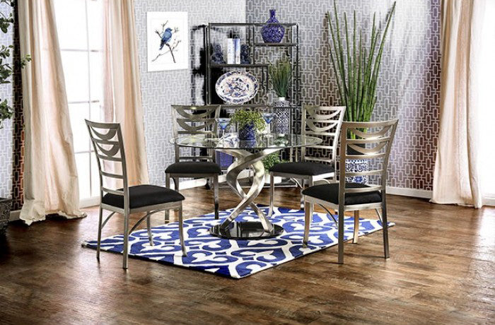 Furniture of America - Roxo Dining Table in Silver/Black - CM3729T-TABLE - GreatFurnitureDeal