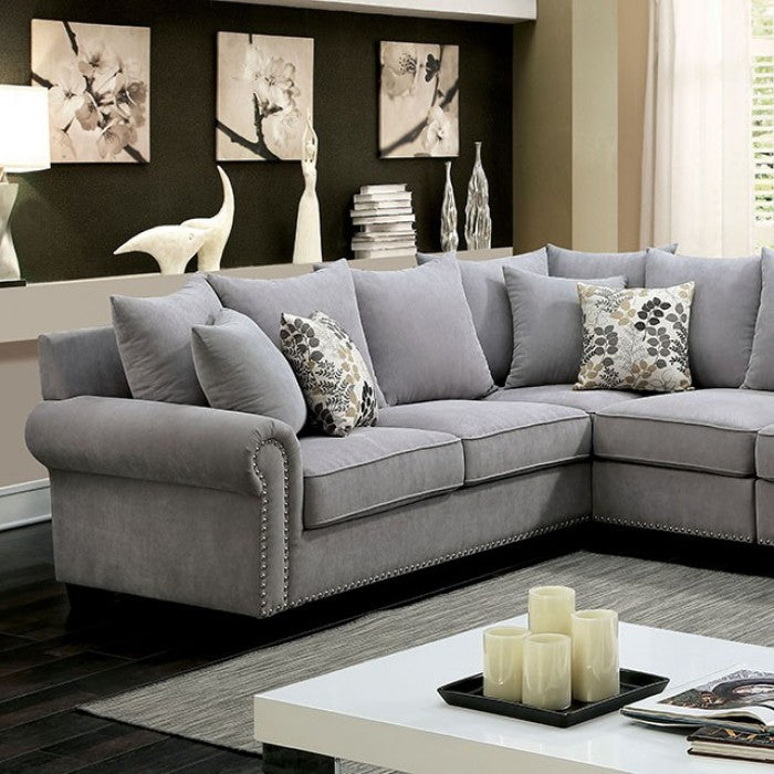 Furniture of America - Skyler Sectional in Gray - CM6156GY