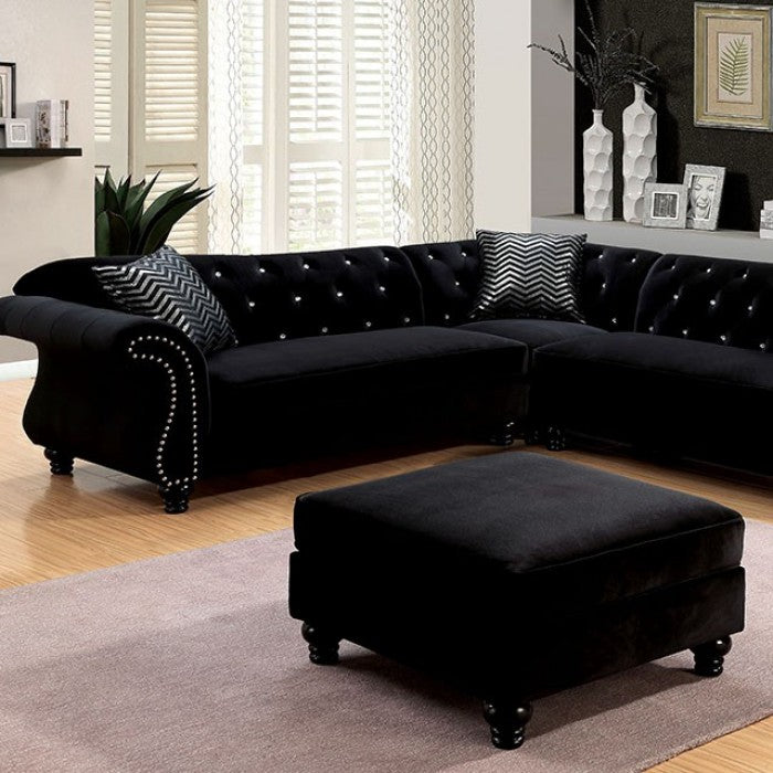 Furniture of America - Jolanda Sectional in Black - CM6158BK - GreatFurnitureDeal