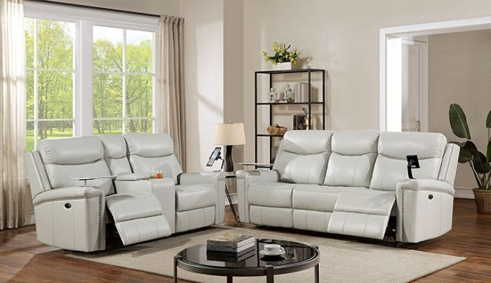 Furniture of America - Florine 3 Piece Living Room Set in Light Gray - CM6252LG-SF-PM-3SET