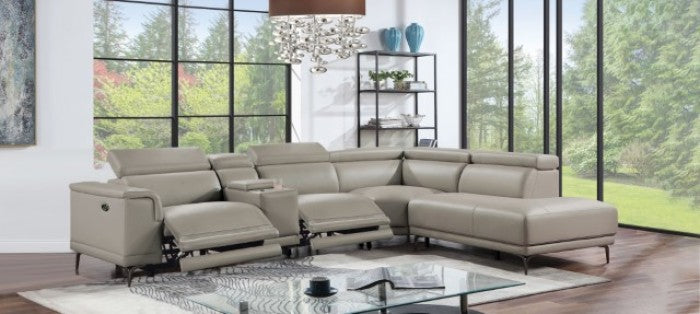 Furniture of America - Linwurst Sectional in Taupe - CM6457GY-PM - GreatFurnitureDeal